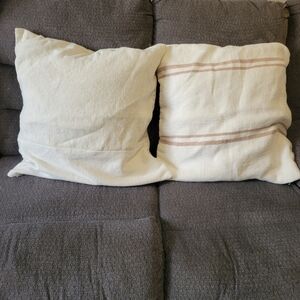 Set of Two 24x24 Cream Throw Pillow Covers. Pottery Barn
